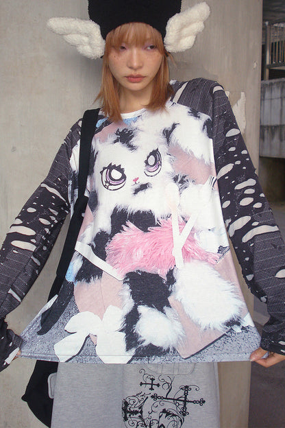 バニープリントスリーブトッププラケット