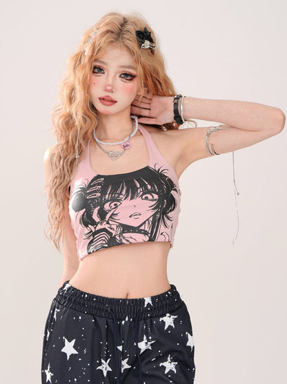 Neckholder-Top mit kurzem Ausschnitt und Trägern für Mädchen