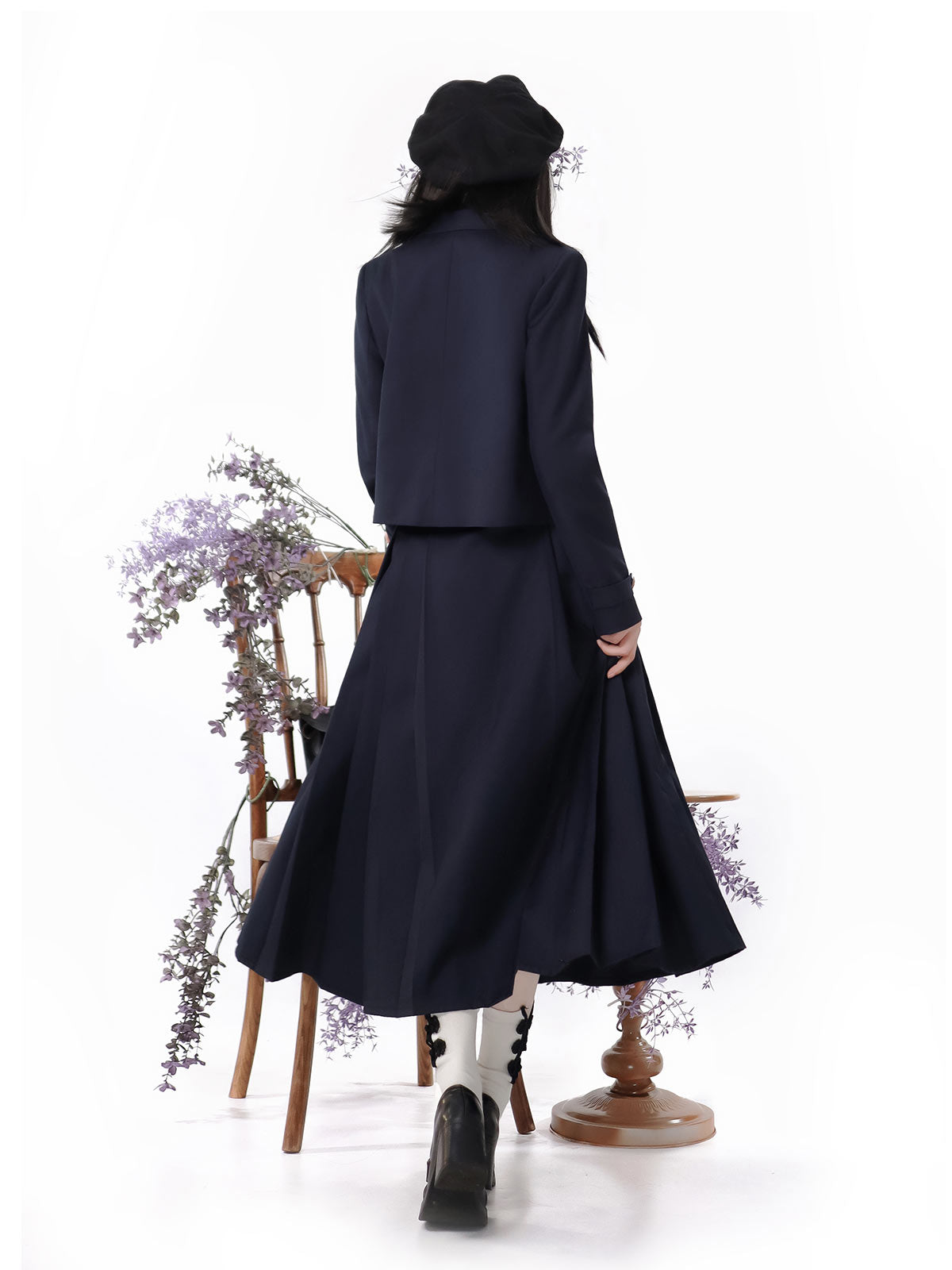 Faltenrock Schnalle Bluse College China Weste Jacke Check