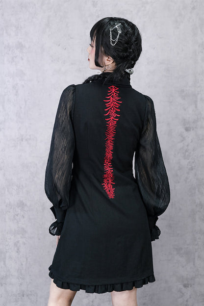 Kleid Laterne Chinesische Ärmel Durchsichtig