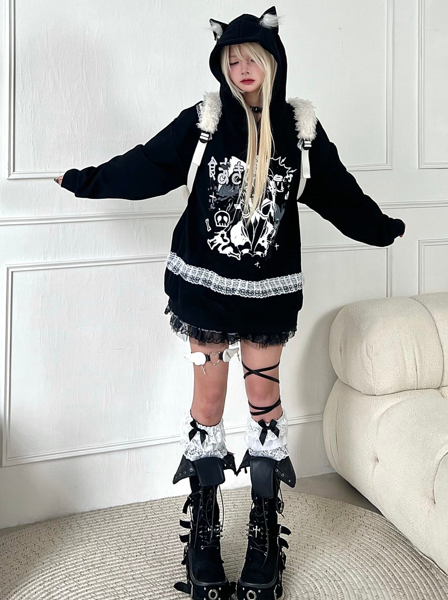 Hoodie Catgirl Over Hooded