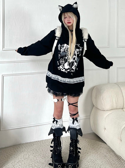 Hoodie Catgirl Over Hooded