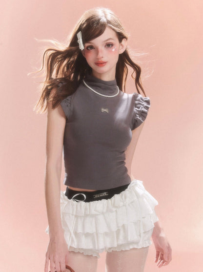 Ärmelloses Top mit ausgestelltem Band