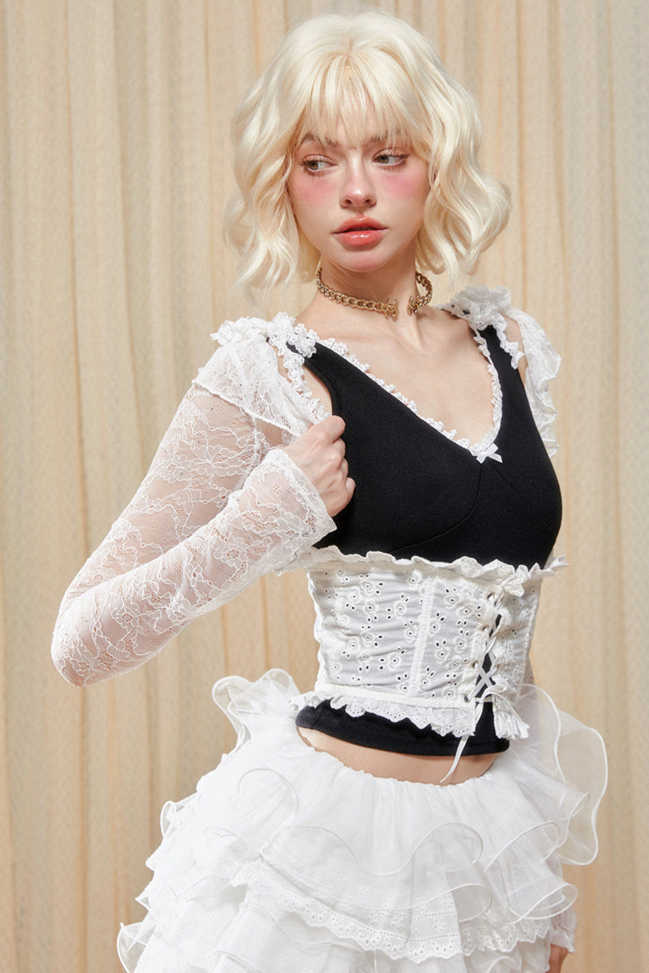 Spitzencardigan, kurz, transparent, ultra