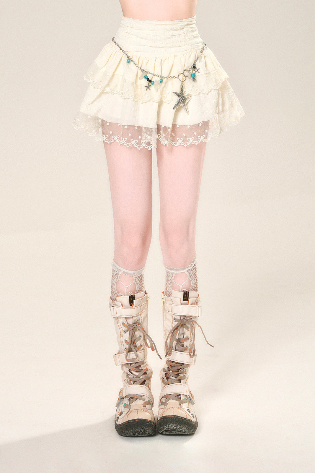 メッシュスカート ウエストAラインハイ