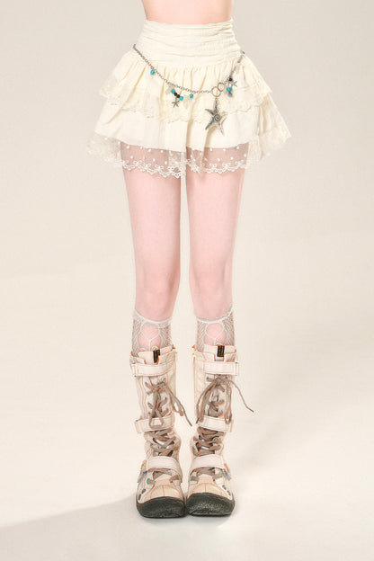 メッシュスカート ウエストAラインハイ