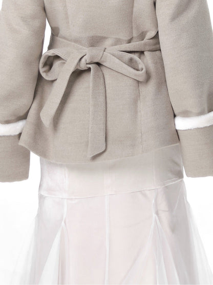 Munapoem Eco Far Coat Fischschwanzloser Riemen Rennjacke Wollanzug