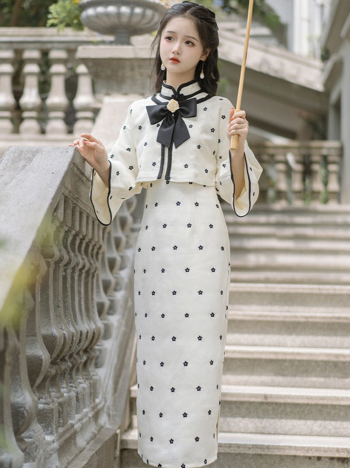 Cardigan Style Little Chinese Dress Fragrance