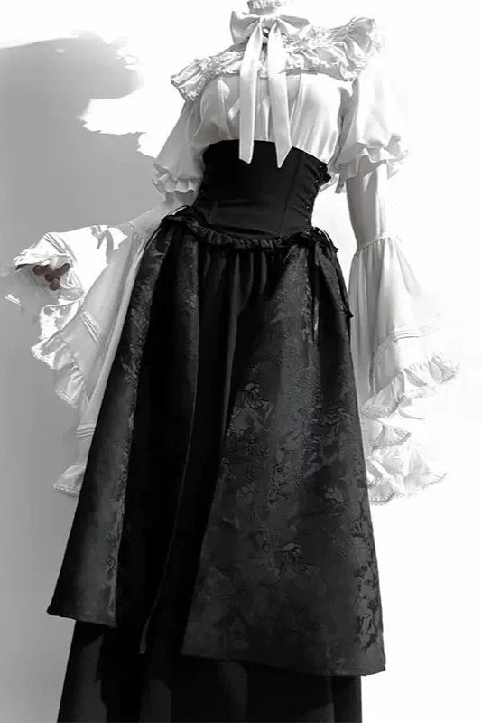 ダーク + ブラウスフリルゴージャスロリータゴシックスカート
