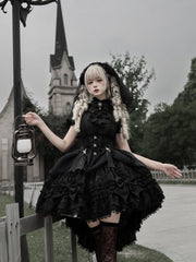 Black Cross Spider Bow Gothic Lolita coordinate