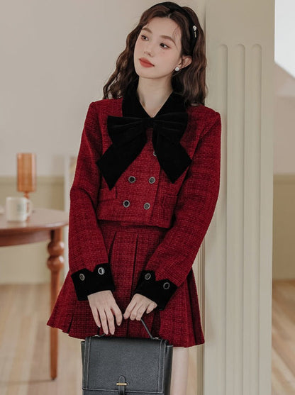 Rockjacke + Tweed Dark Girly Retro Plissee