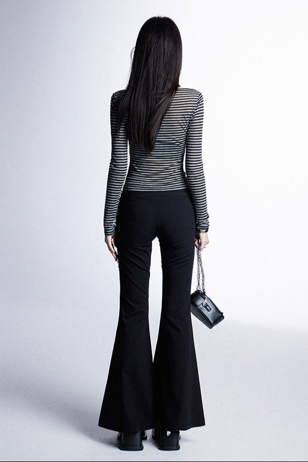 レトロブラストライプスクエアインナーTシャツネックショート+