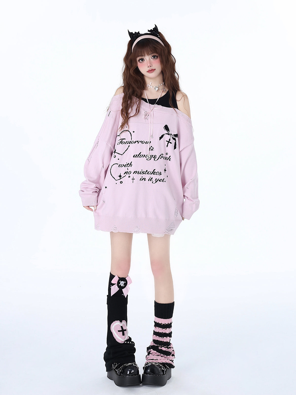 Off-Shoulder Zweiteiler Lazy Cool Faux Top Sweet Girly