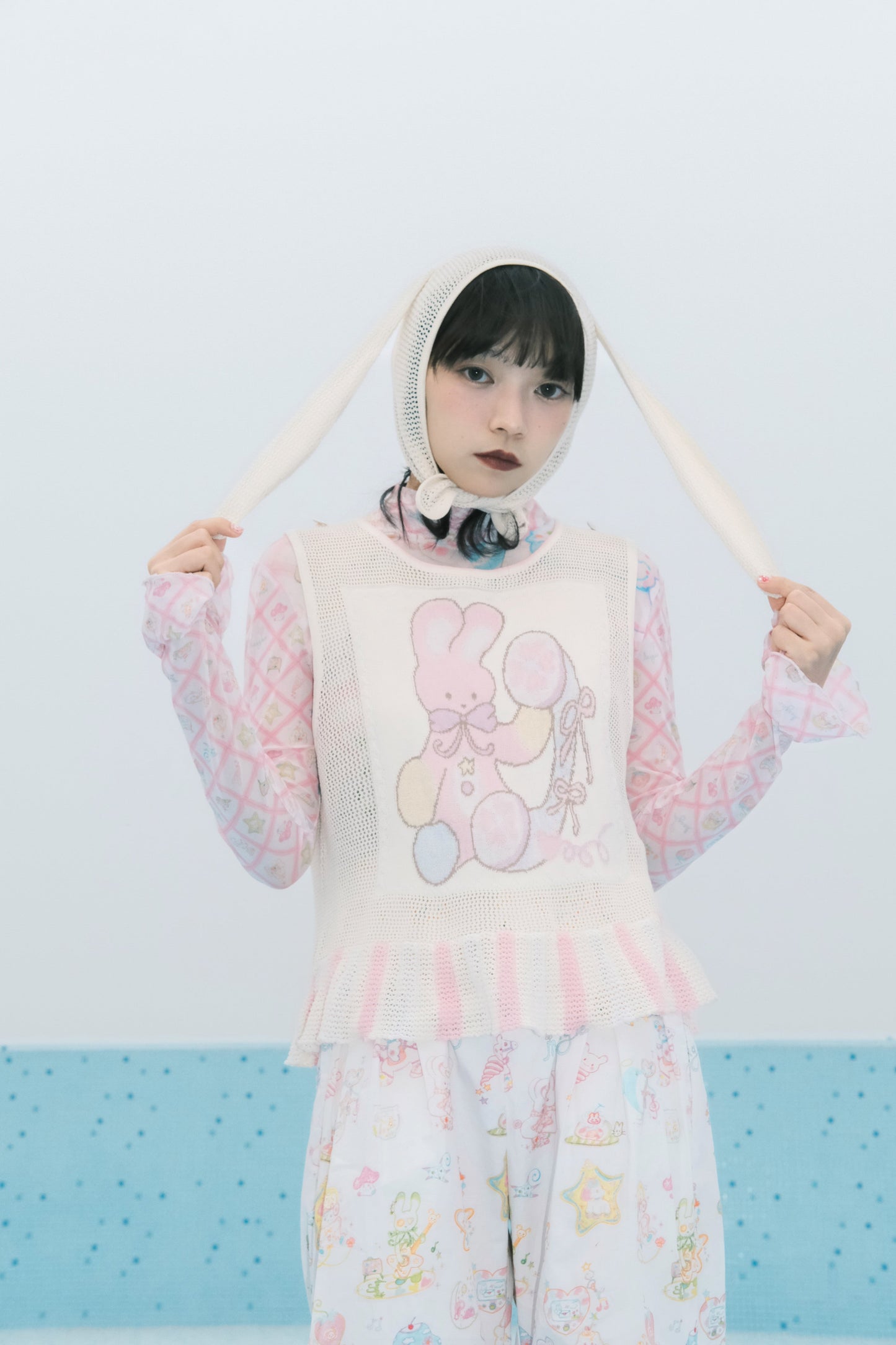 サブカルチャー動物帽子メッシュベスト+