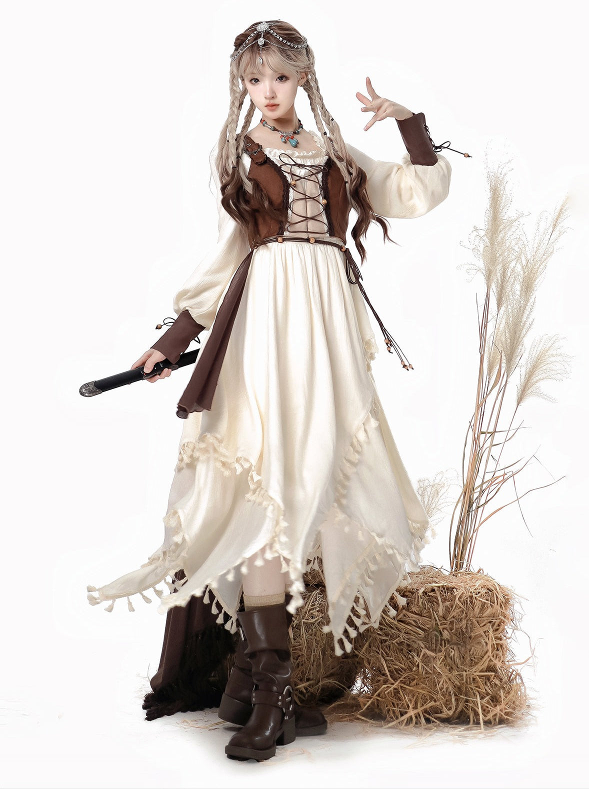 Stil Kleid Exotische Weste Cape