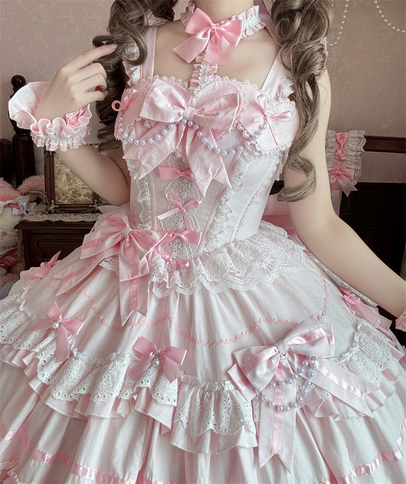 ボンネットパールアンティークプリンセスドレスヘッドドレスドール+