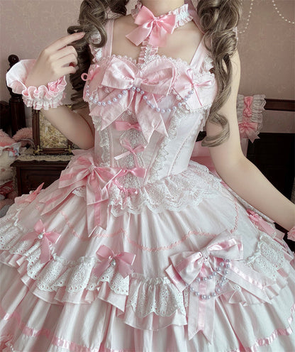 ボンネットパールアンティークプリンセスドレスヘッドドレスドール+