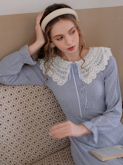 ドレス ブルー レトロ エレガント