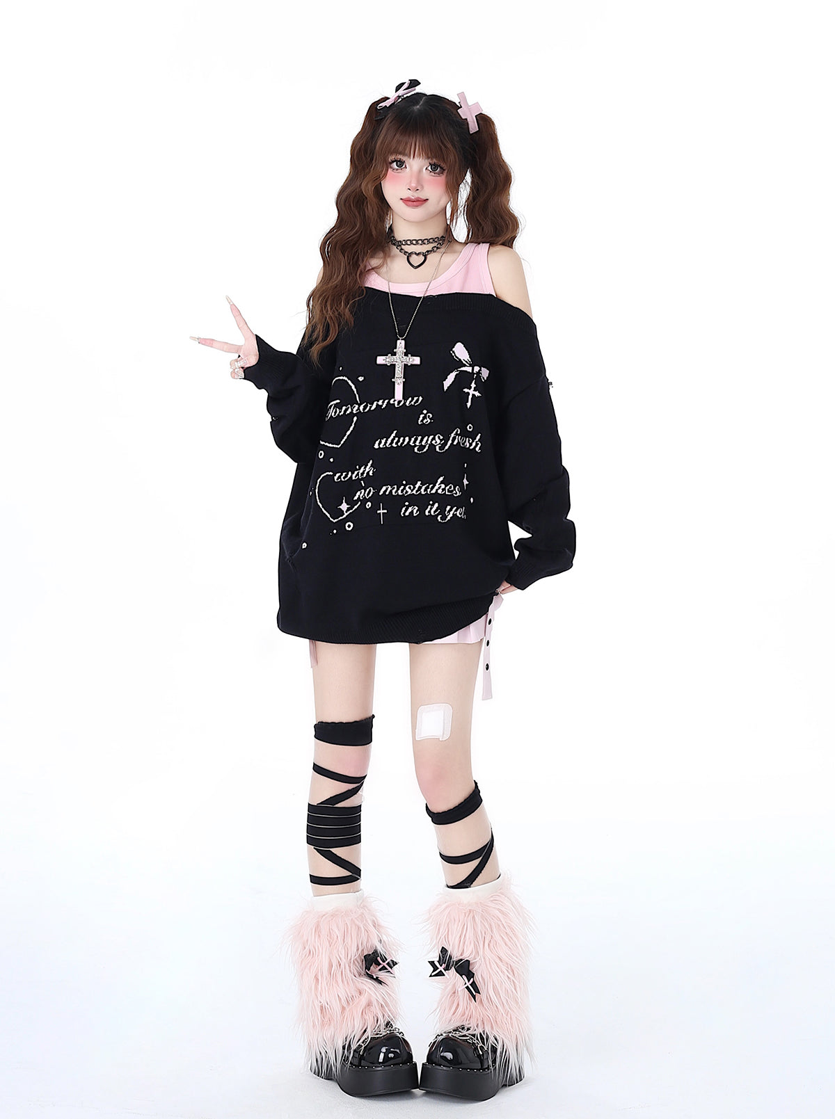 Off-Shoulder Zweiteiler Lazy Cool Faux Top Sweet Girly