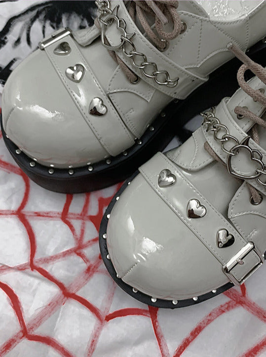 Punk Lolita Plattform Zehen Teufel Schuhe Gothic Runde Falle