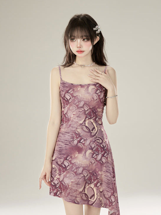 ソルティドレス スマッジ ショート/ロング サスペンダープリント