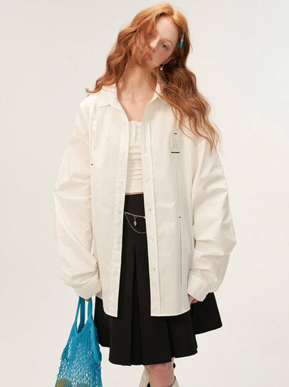 プリーツフードシャツ デコンストラクト ダーク