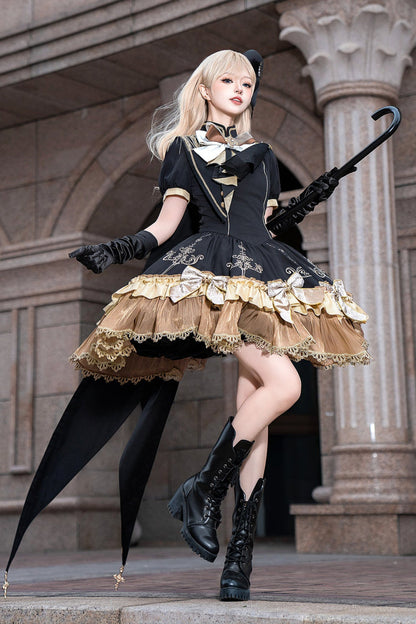 Kleid + süßes dunkles Lolita-Schal