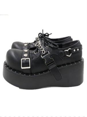 Punk Lolita Plattform Zehen Teufel Schuhe Gothic Runde Falle