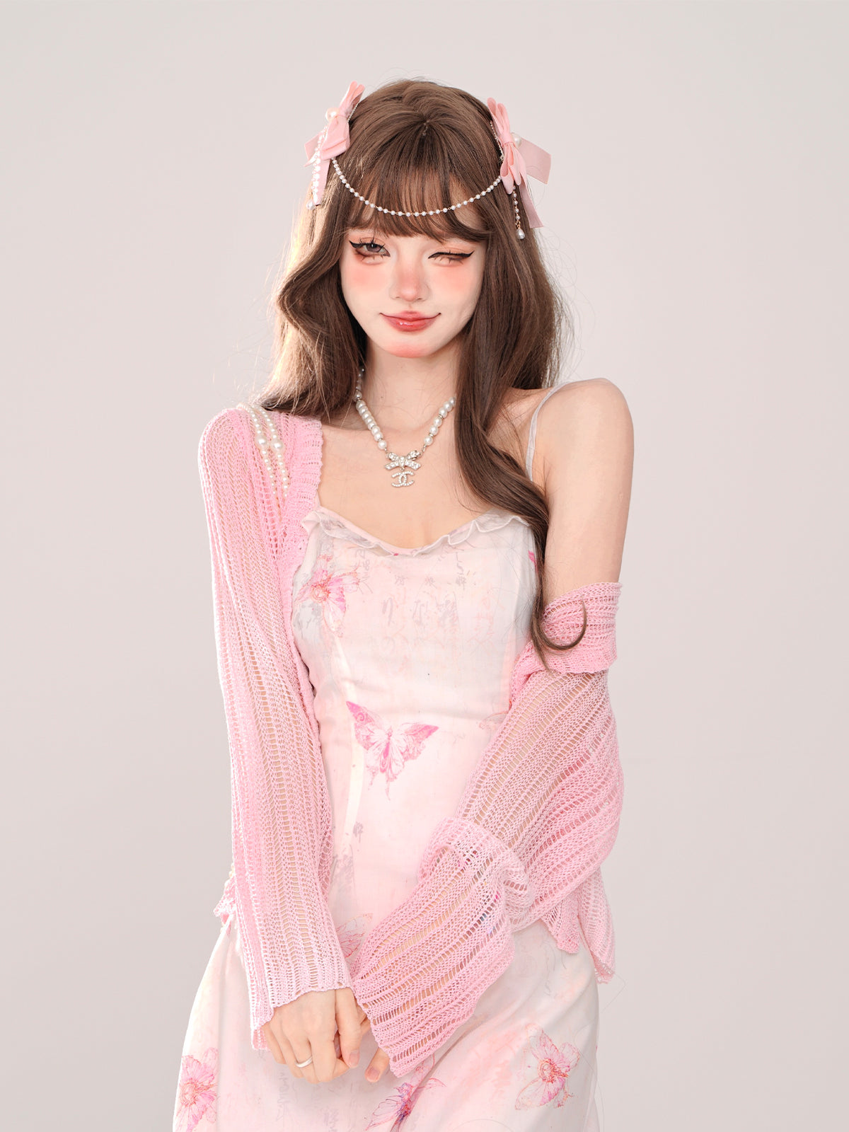 サマーラブ シアーレターニットカーディガン