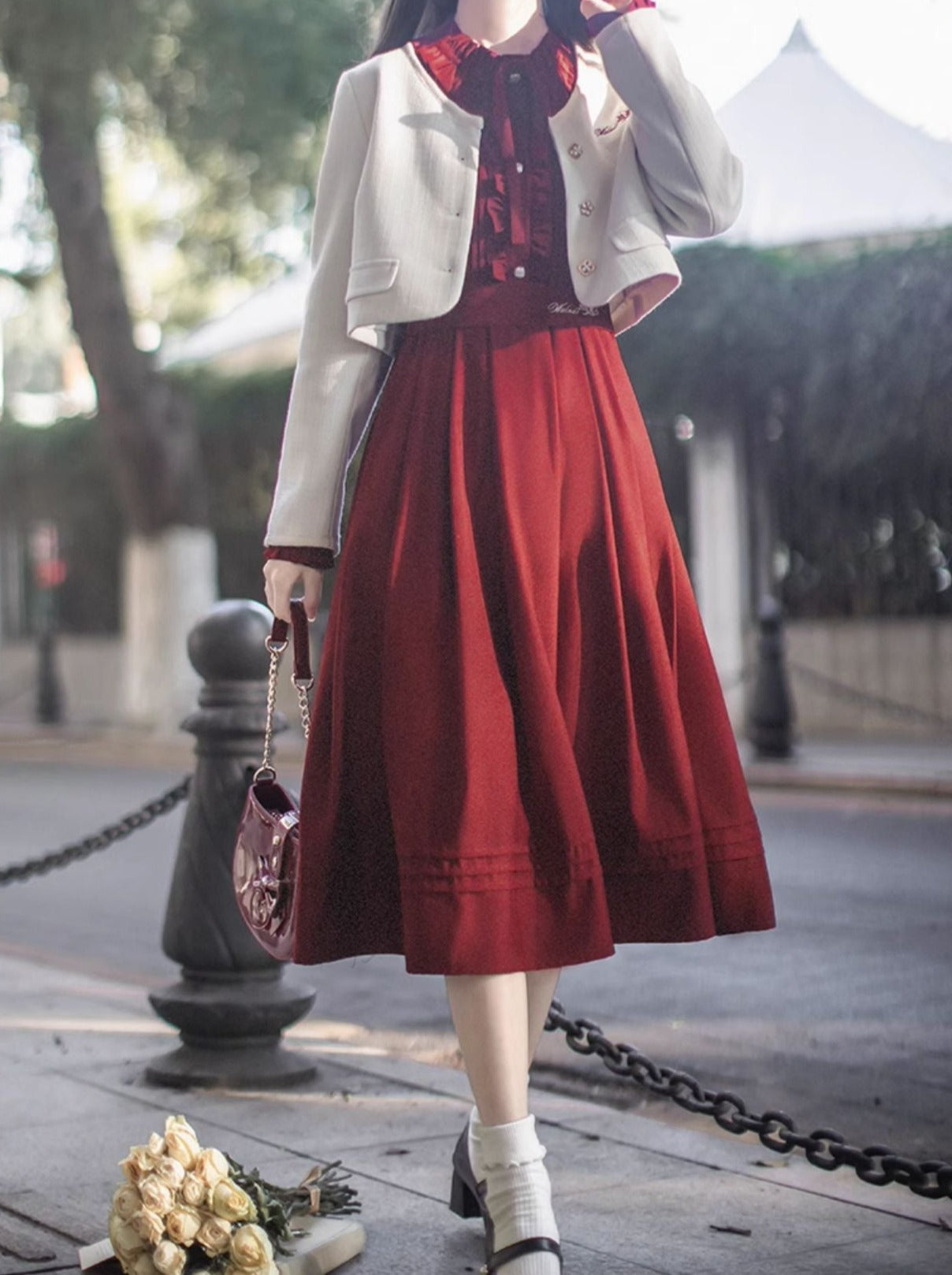 Waist Jacket Short Logo Retro White Elegant Design