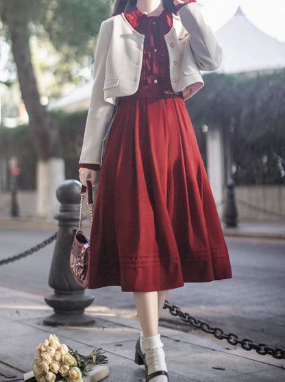 Elegant White Short Waist Retro + Jacket Design Logo