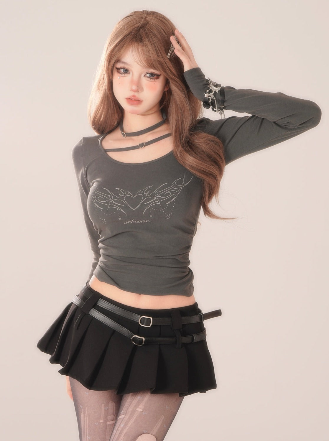 Slim Fire Heart Tops