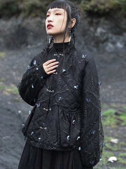 レトロスタイル カジュアル ダークバタフライ スポーツジャケット