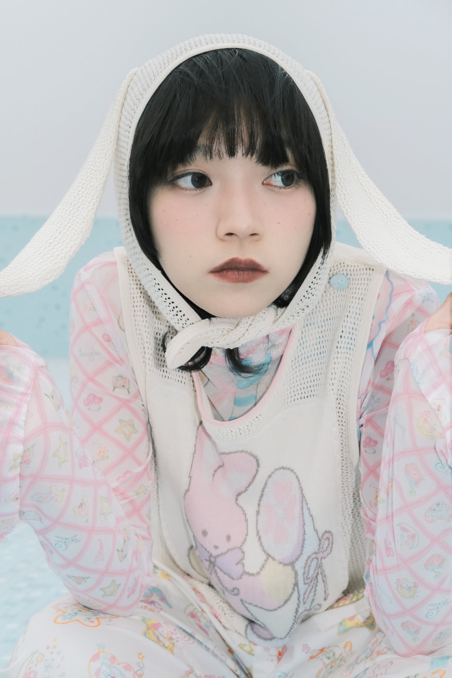 サブカルチャー動物帽子メッシュベスト+