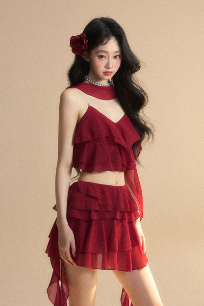 スカート+ショートキャミソール アニメ シフォン