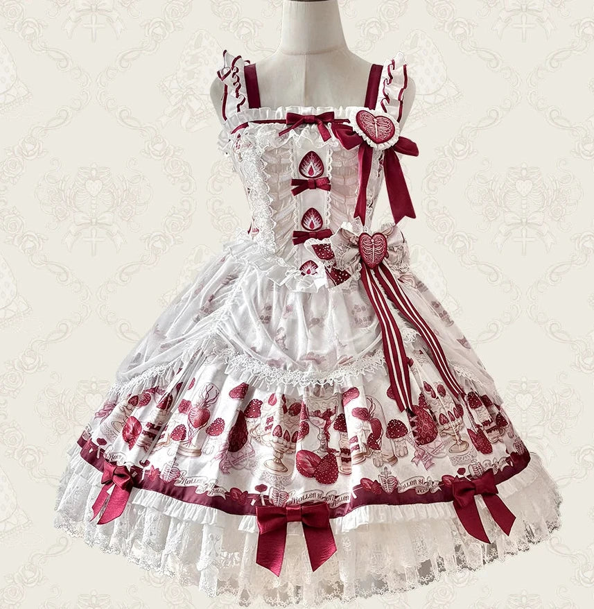 Strawberry Bone Sweet Doll Lolita OP & JSK Dress
