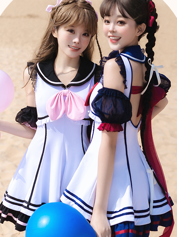 Dress Swimsuit Sailor Frilled Lolita Marine