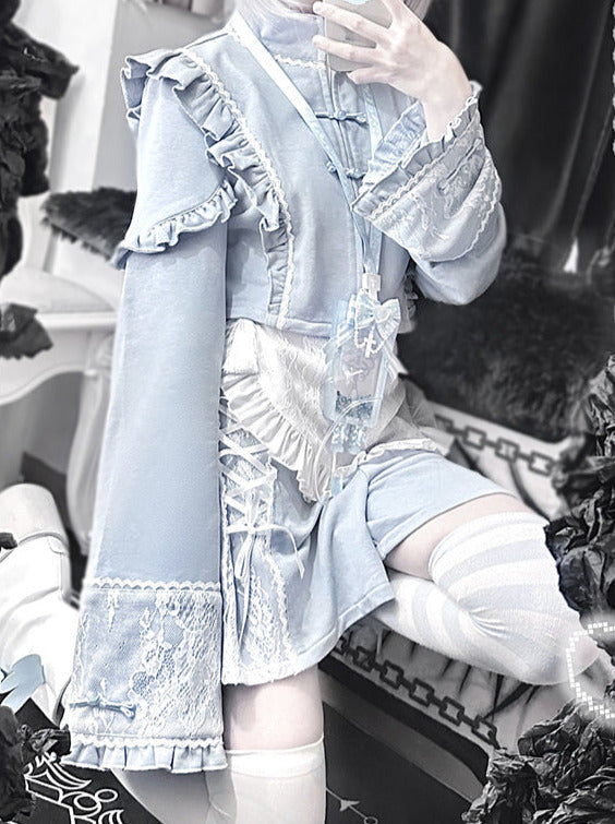 Anzug China Maid Angel Sportswear Rüschen Aqua Schürze Nachbarschaft