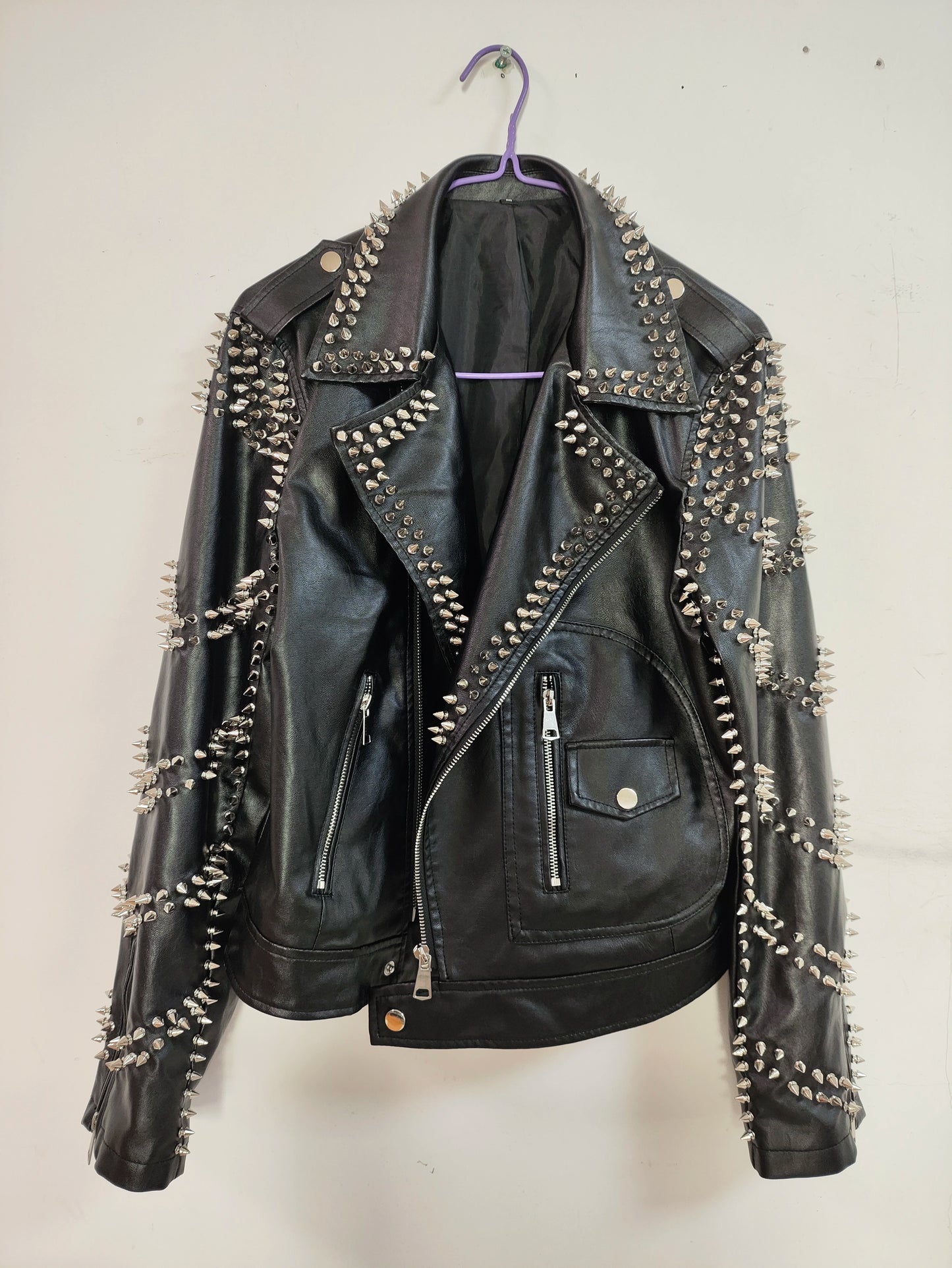 Punk Alloy Rivet PU Leather Jacket