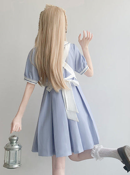 カラー ホワイト ブラック ロリータ ソリッド エプロン