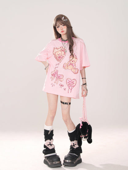 Bear Cute T-Shirt Loose Print
