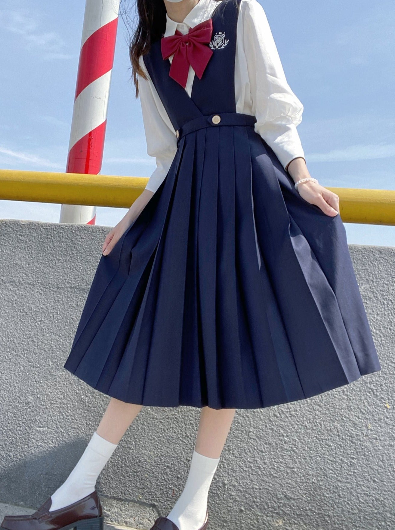 Hosenträger + Chiffon Collegerock Unterhemd