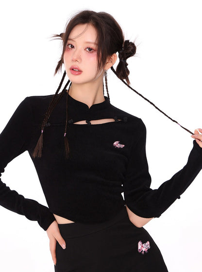 チャイナショートタイトトップ