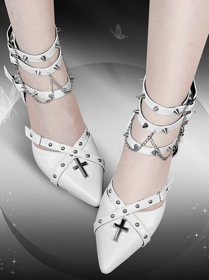 Punk High Toe Heels Gothic Pointed