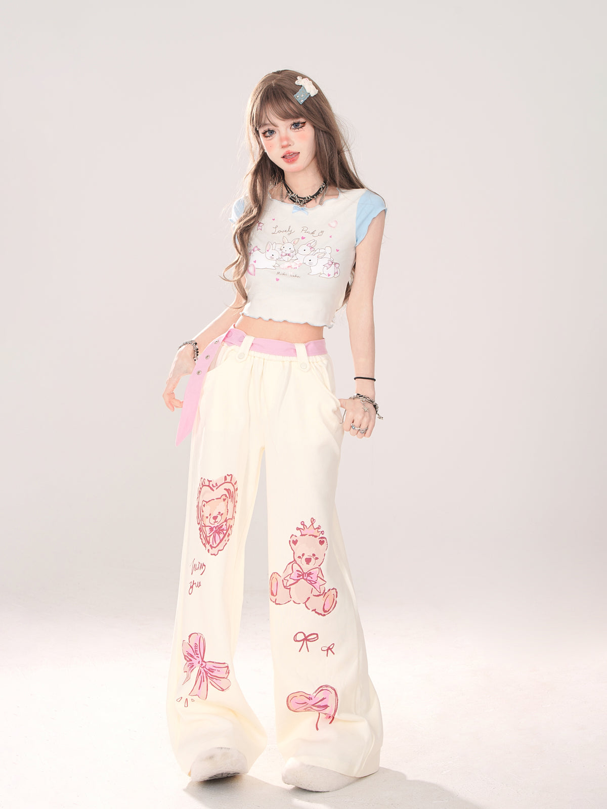 Art Loose Bear Pop Weite Illustration Hose