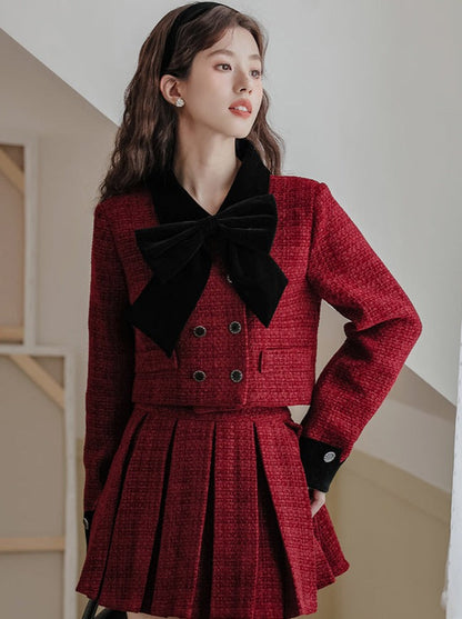 Rockjacke + Tweed Dark Girly Retro Plissee