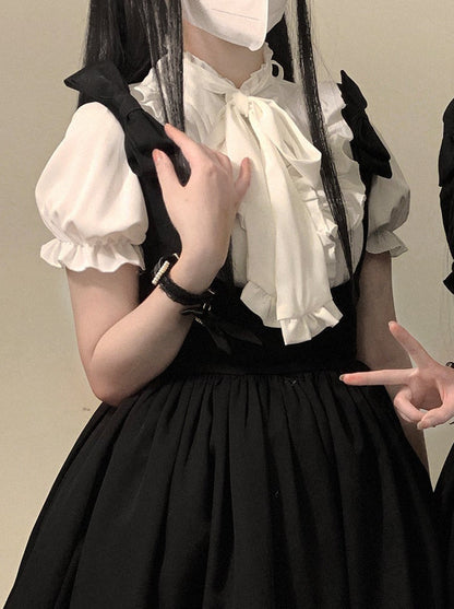 Dream Crystal Sweet Spitzen-Shirt mit Puffärmeln