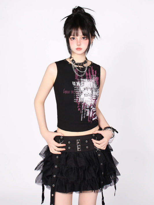 American Riveted Tank Rock Retro Top