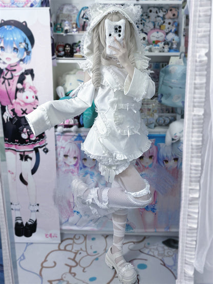 耳猫エンジェルスウェットシャツフードポケットエプロン