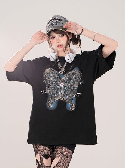 Schmetterling T-Shirt American Loose Street